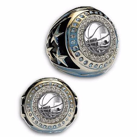 Basketball Championship Bling Ring Silver