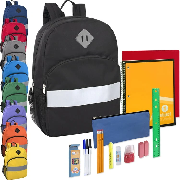 17" Backpack with Middle School Supplies Kit - 9 Colors 20 Pieces 1