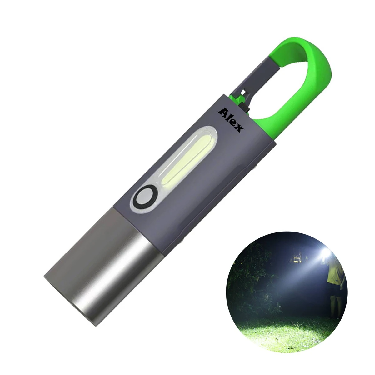 Waterproof Telescopic flashlight with hook 1