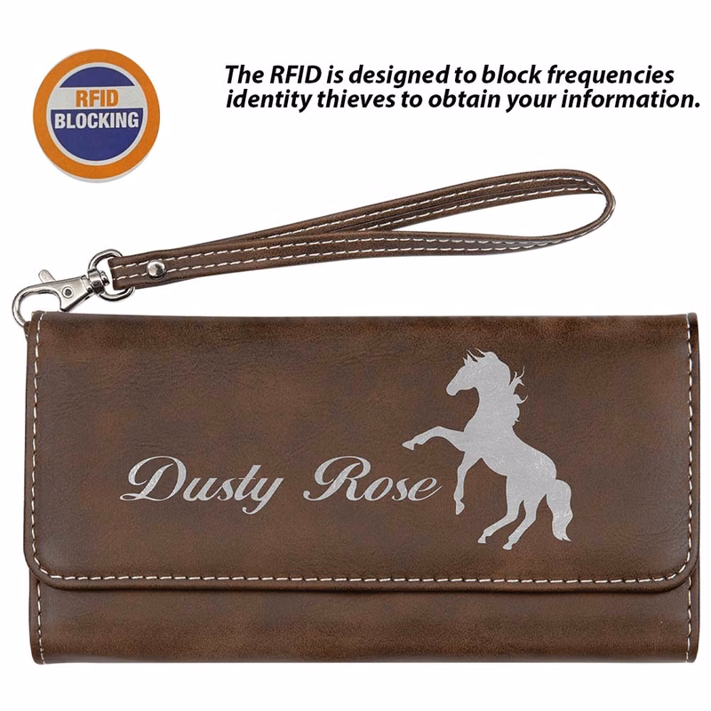 RFID Protected Rustic Leatherette Wallet with Strap