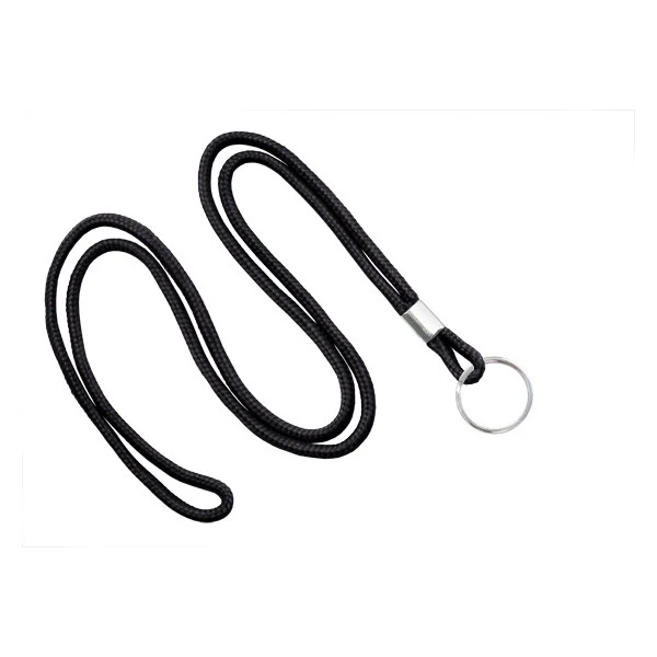 1/8" Blank Lanyard w/Split Ring (Black) 1