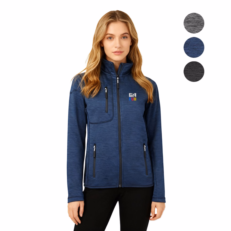Women's Full Zip Sweater Fleece Jacket with Chest Pocket
