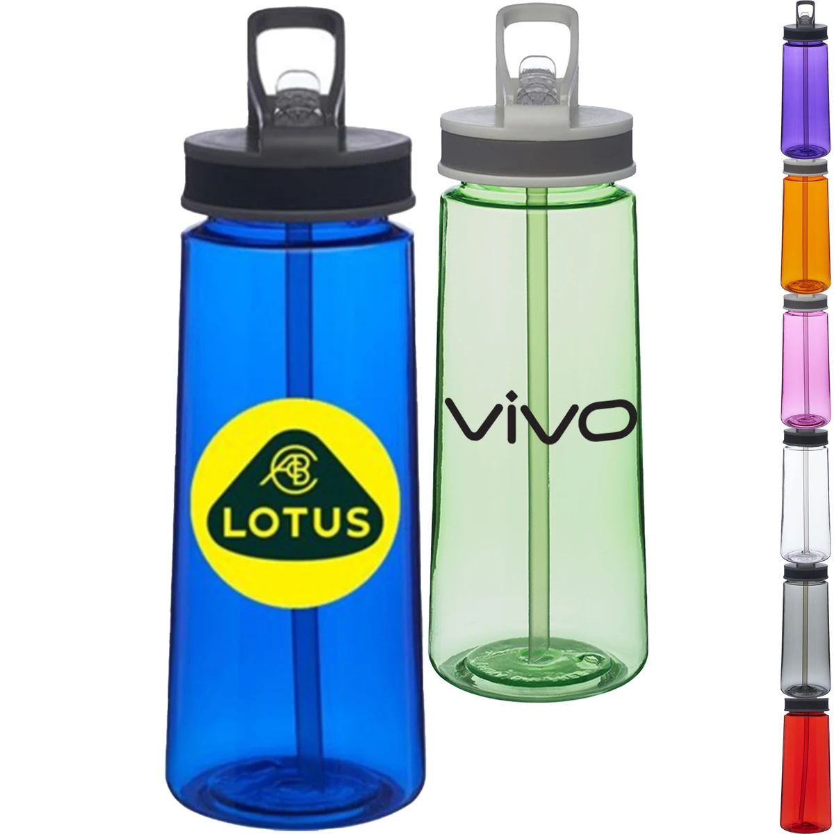 Classic 22 oz Sports Bottles w/ Straw Printed Water Bottle 1