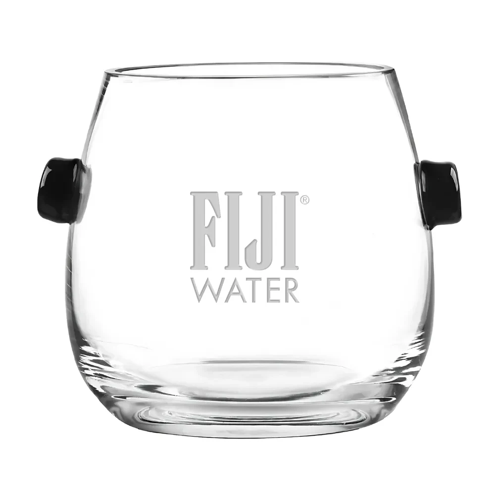 Ebony Trimmed Glass Ice Bucket 1