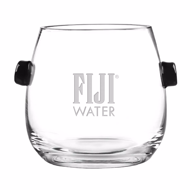 Ebony Trimmed Glass Ice Bucket