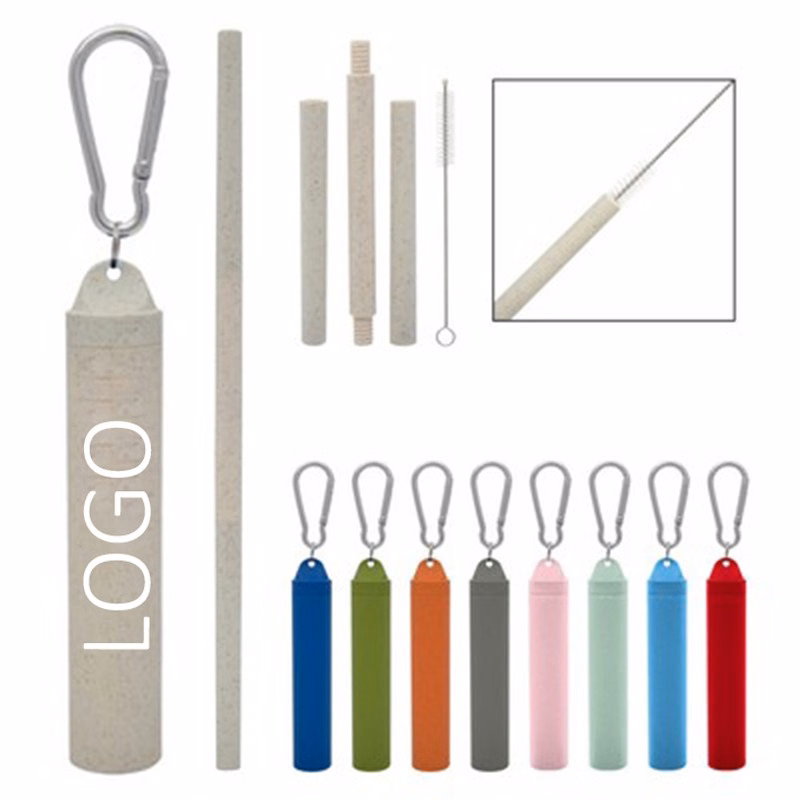 Reusable Fiber Straw Set With Case