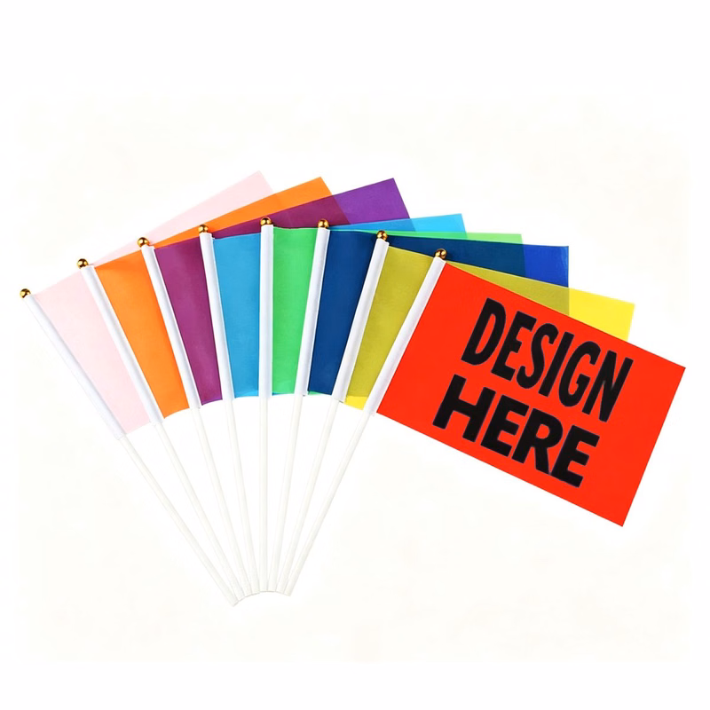MOQ10 Full Color Event Hand Waving Flag