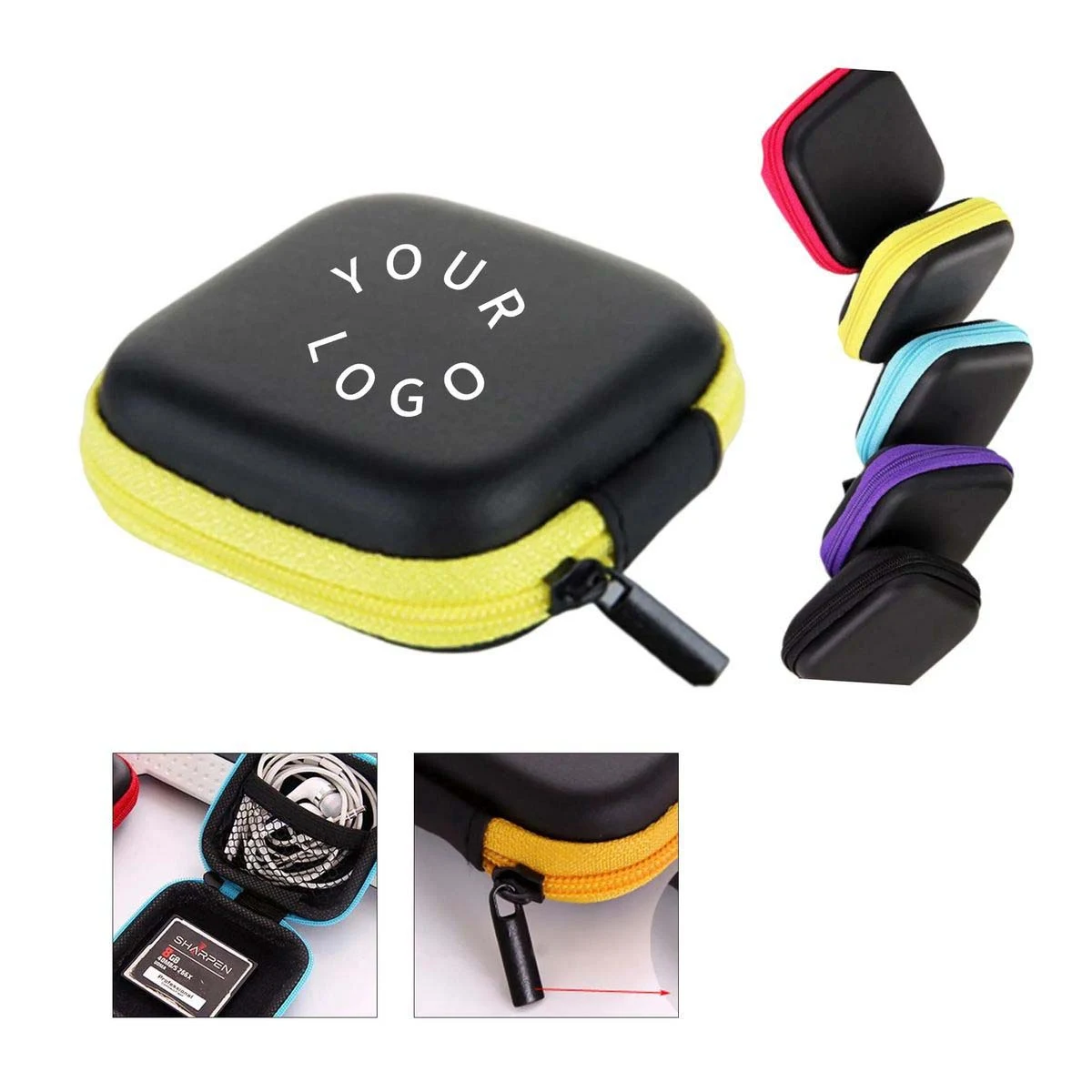 Square EVA Case for Earphones and Chargers 1