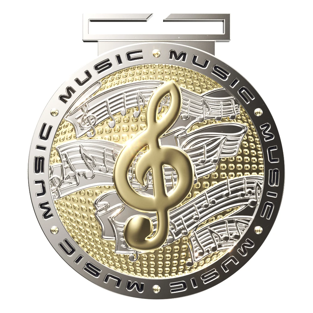 Music Dual Plated Medallion (3") 1