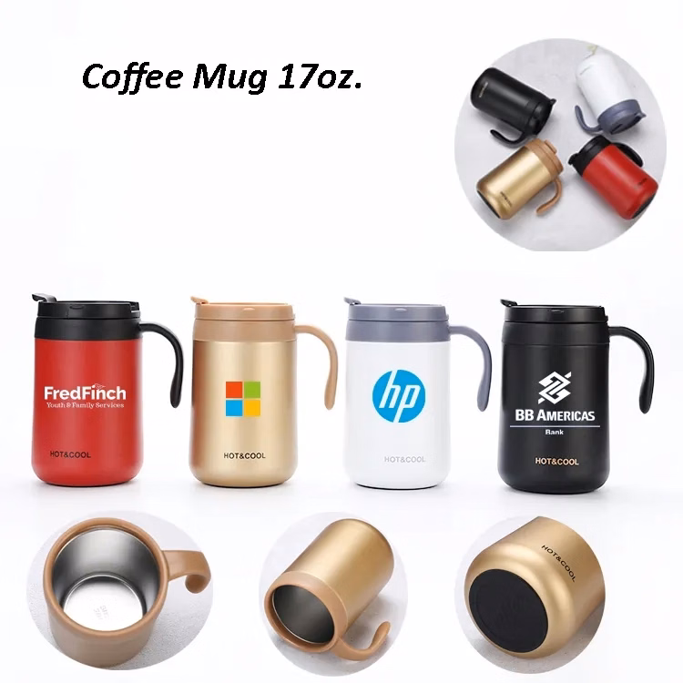 Insulated Coffee Mug with Handle, 17oz.