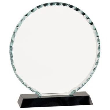 7 1/2" ROUND FACET GLASS ON BLACK BASE TOP 1