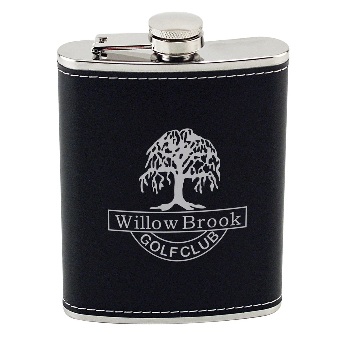 8oz Leatherwrap Stainless Steel Flask, custom water bottle with logo imprint 1