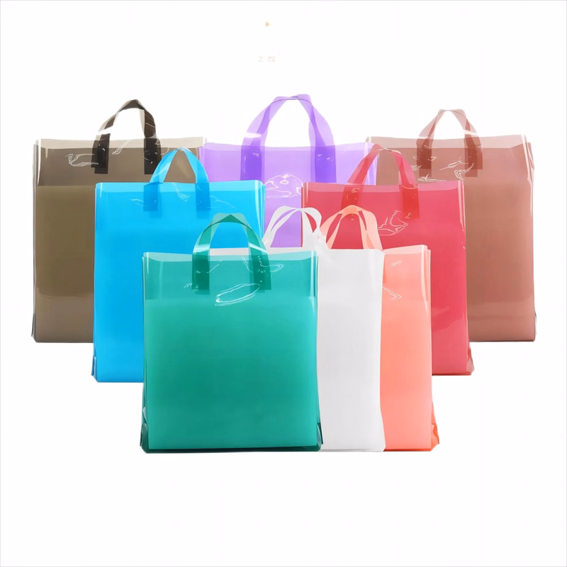 Multi Color Ultra Transparent Bottom Folding Handbag Gift Ba