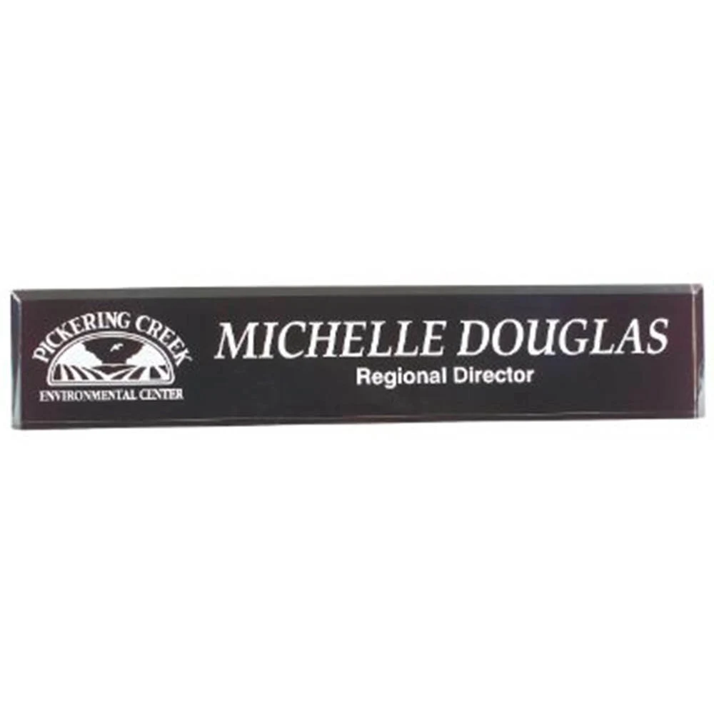 Black Acrylic Desk Wedge (10" x 2") 1