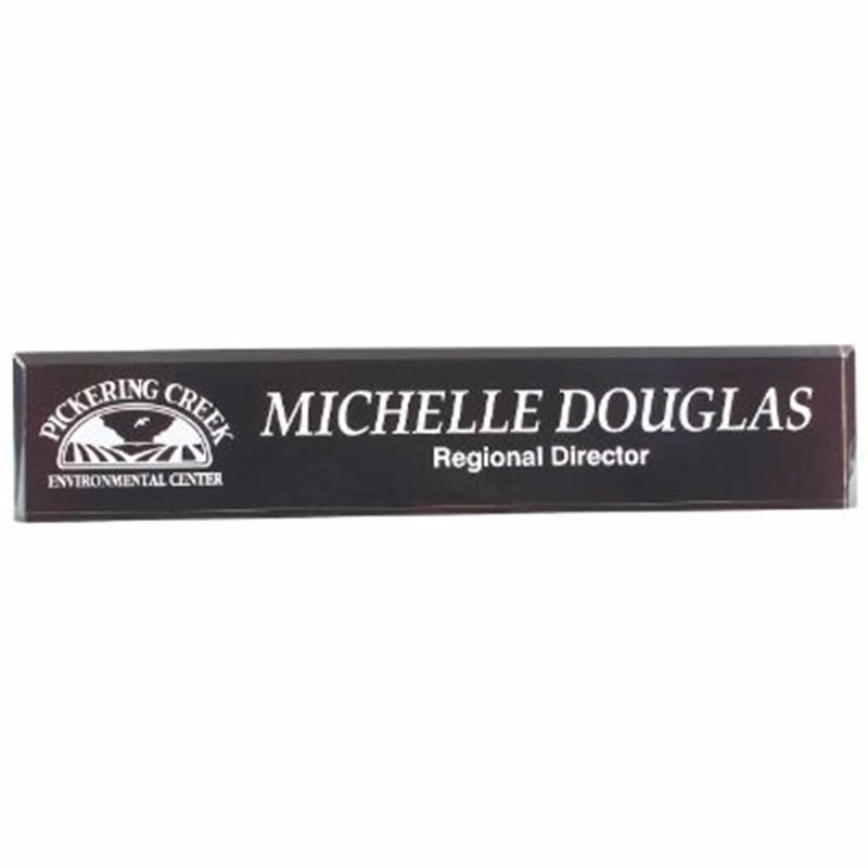 Black Acrylic Desk Wedge (10" x 2")