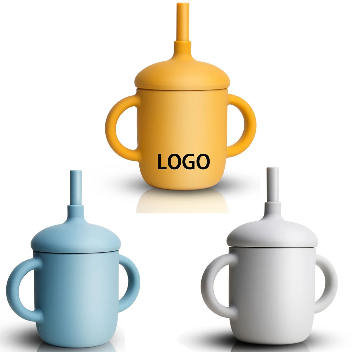 Silicone Training Cup Sippy Cup With Straw 1