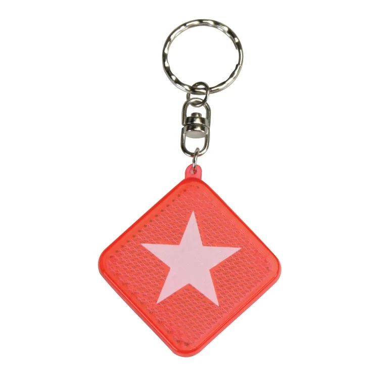 Clearance Item! Square Diamond Red Reflector Keyring 1