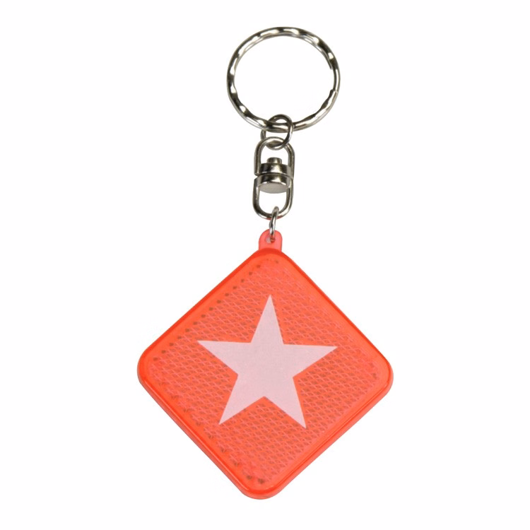 Clearance Item! Square Diamond Red Reflector Keyring