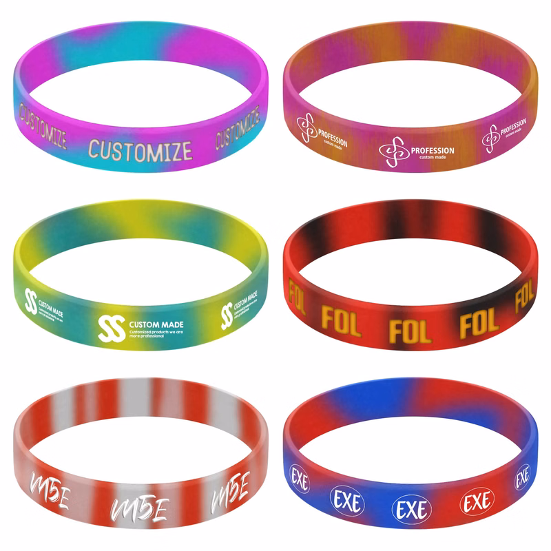 Tie Dye Silicone Segmented Silicone Bracelet