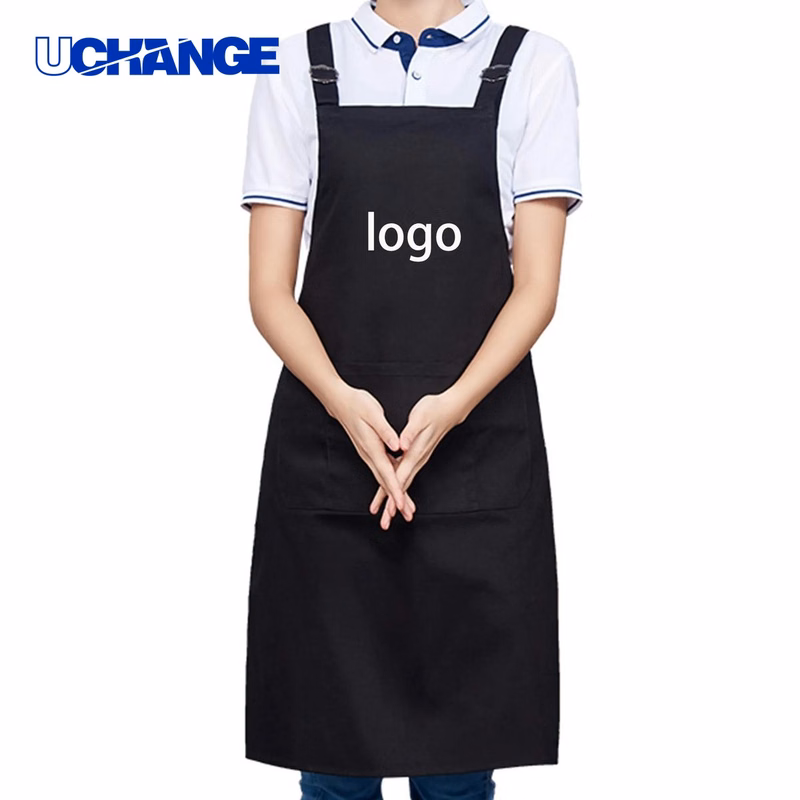 Cotton Kitchen Apron with Pockets
