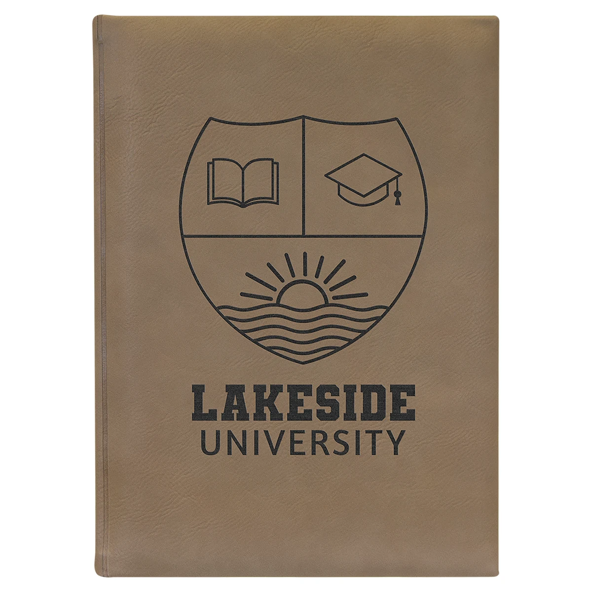 7" x 9 3/4" Light Brown Leatherette Journal-Lined Paper 1
