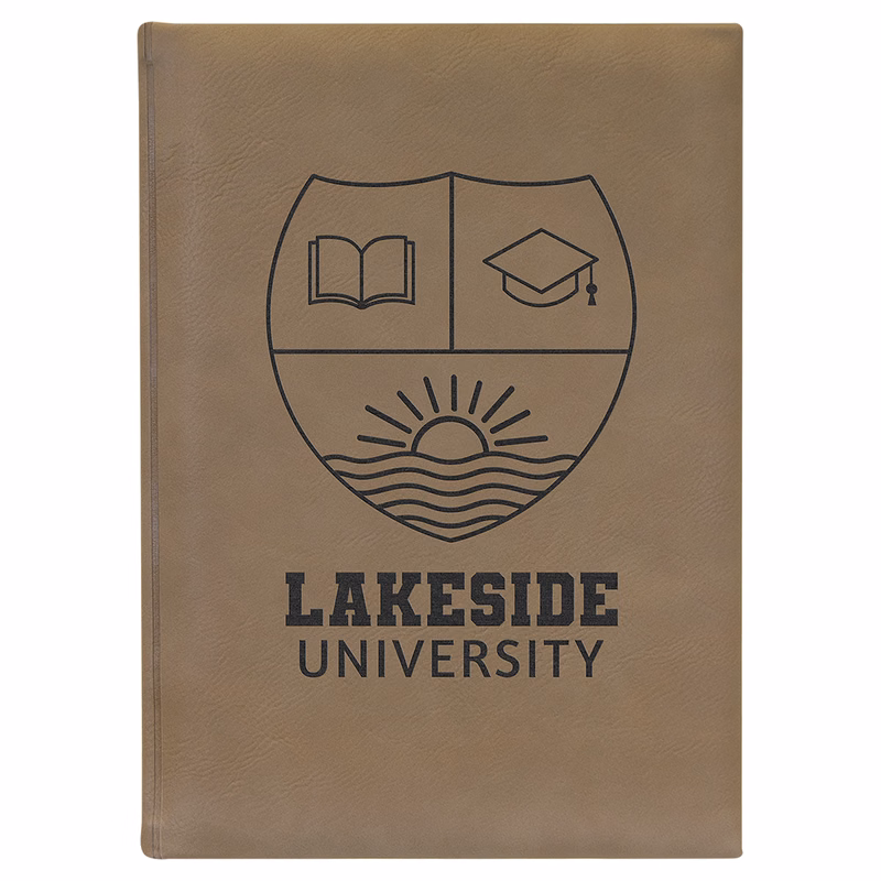 7" x 9 3/4" Light Brown Leatherette Journal-Lined Paper