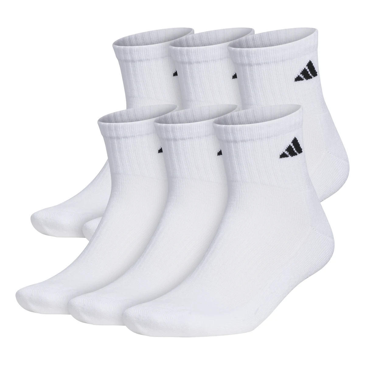 Adidas Men's Athletic Cushioned 6-Pack Quarter Sock 1