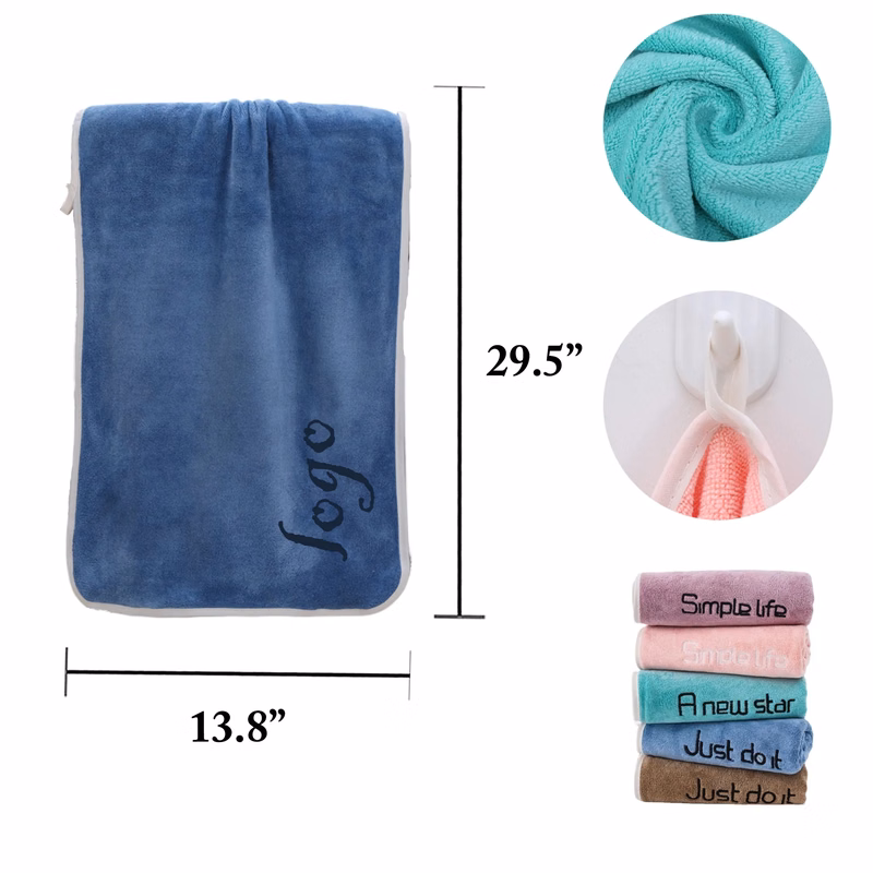 MOQ50 350gsm Thick Coral Fleece Gym Towel