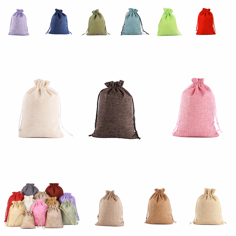 Holiday Linen Bunched Retail Gift Bag