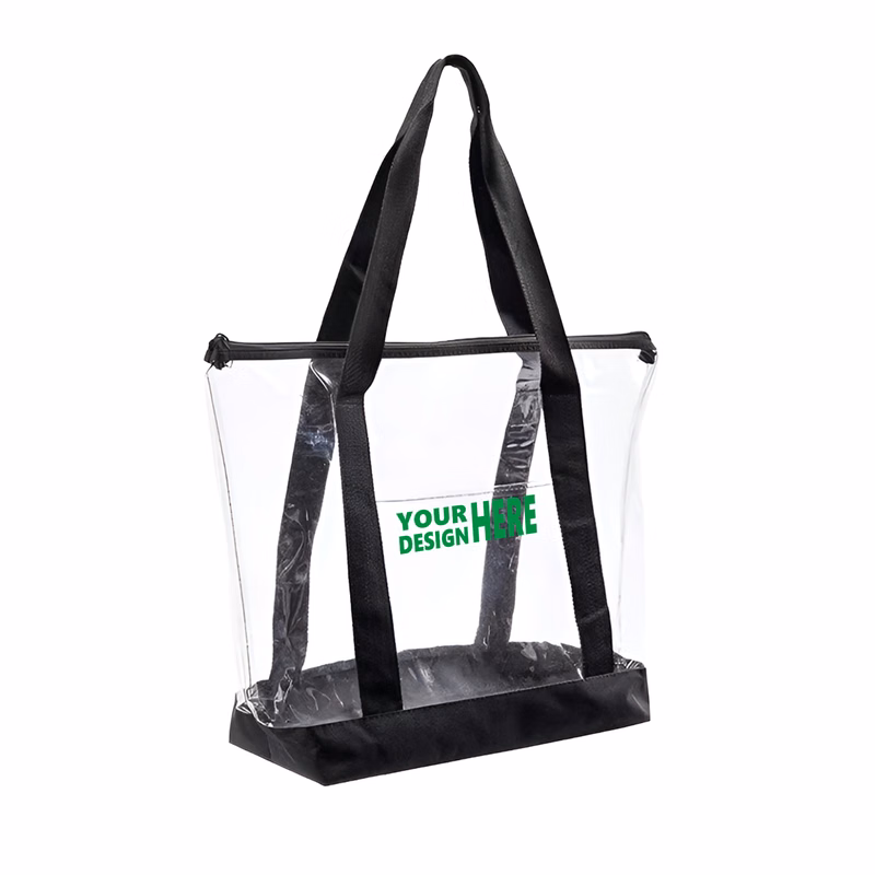 MOQ 50 Custom Transparent PVC Tote Bag with Large Capacity