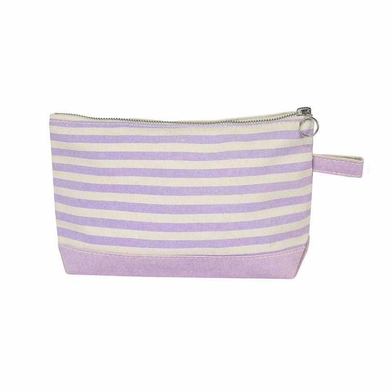 12 Oz. Medium Weight Canvas Stripe Makeup Bag