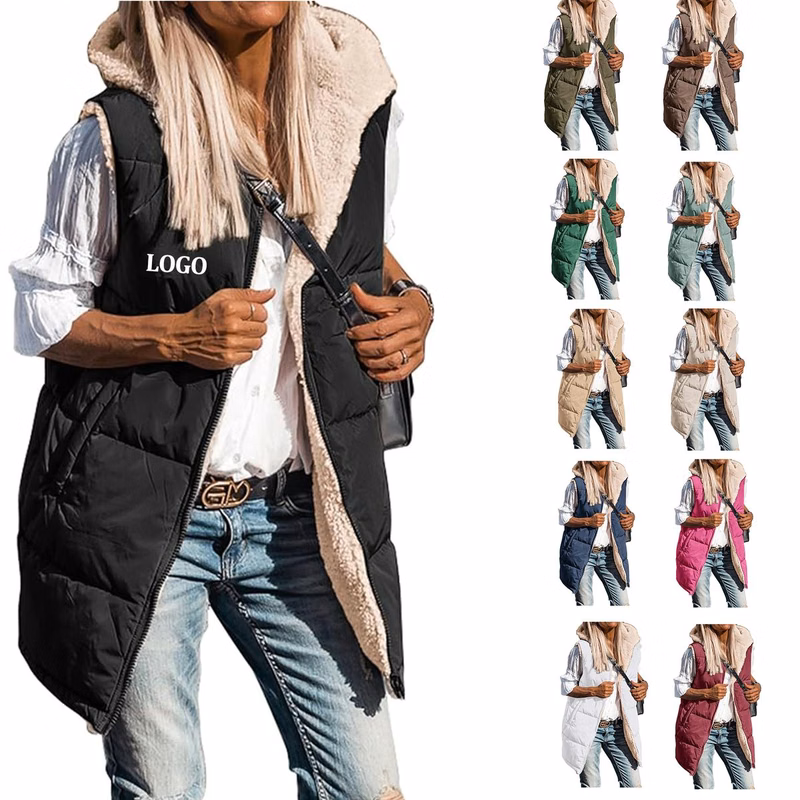 Winter Long Sleeveless Hooded Jacket