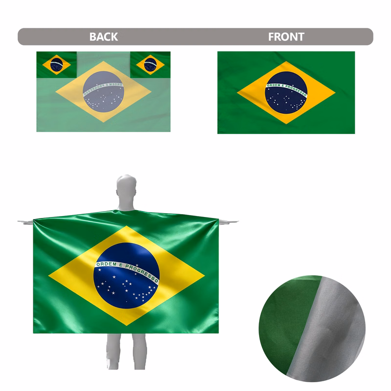 Brazilian Flag Pattern Custom Polyester Capes