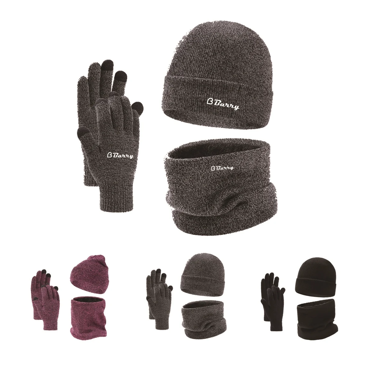 Winter Beanie Hat Scarf Set 1