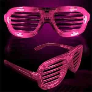 Pink Light-Up LED Slotted Glasses 1