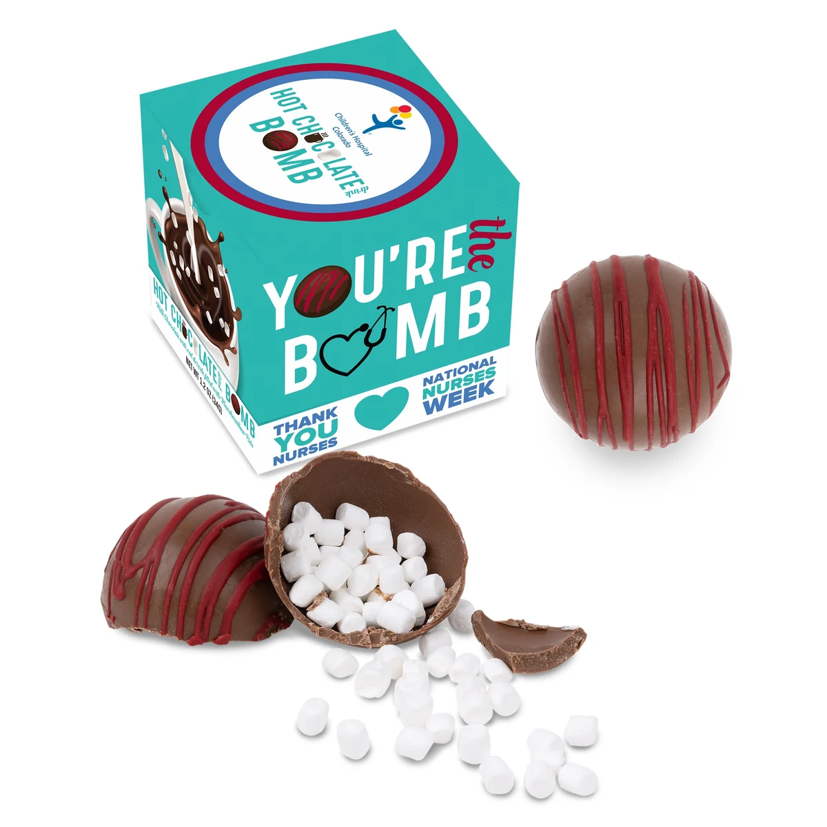 Red Drizzle Hot Chocolate Bomb in Full Color Gift Box 1