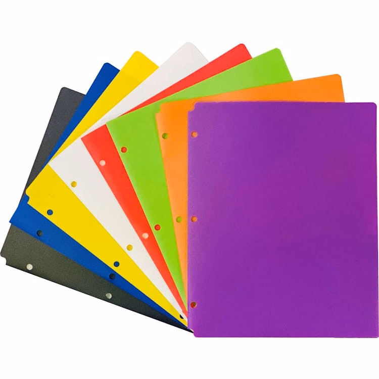 2 Pocket Poly Folders - Assorted Colors