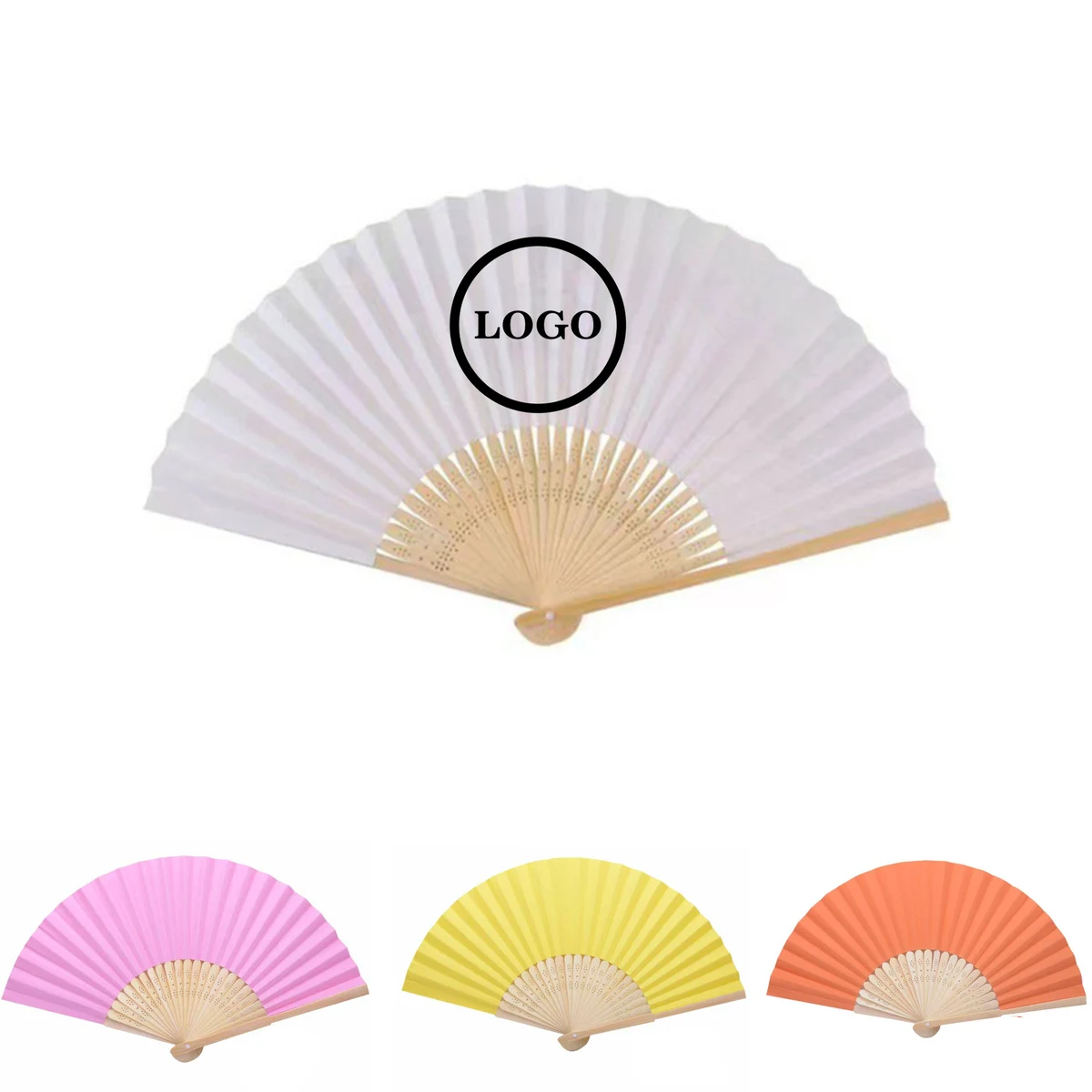 Bamboo Handheld Folding Fan with Cloth 1
