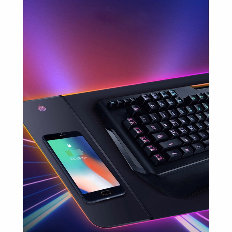 Desk Pad Mat Gaming Mouse Pad with Wireless Charging