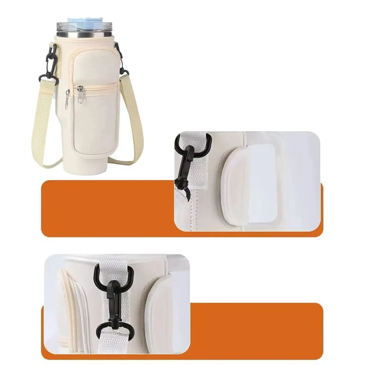 Insulated Tumbler Sleeve with Shoulder Strap 1