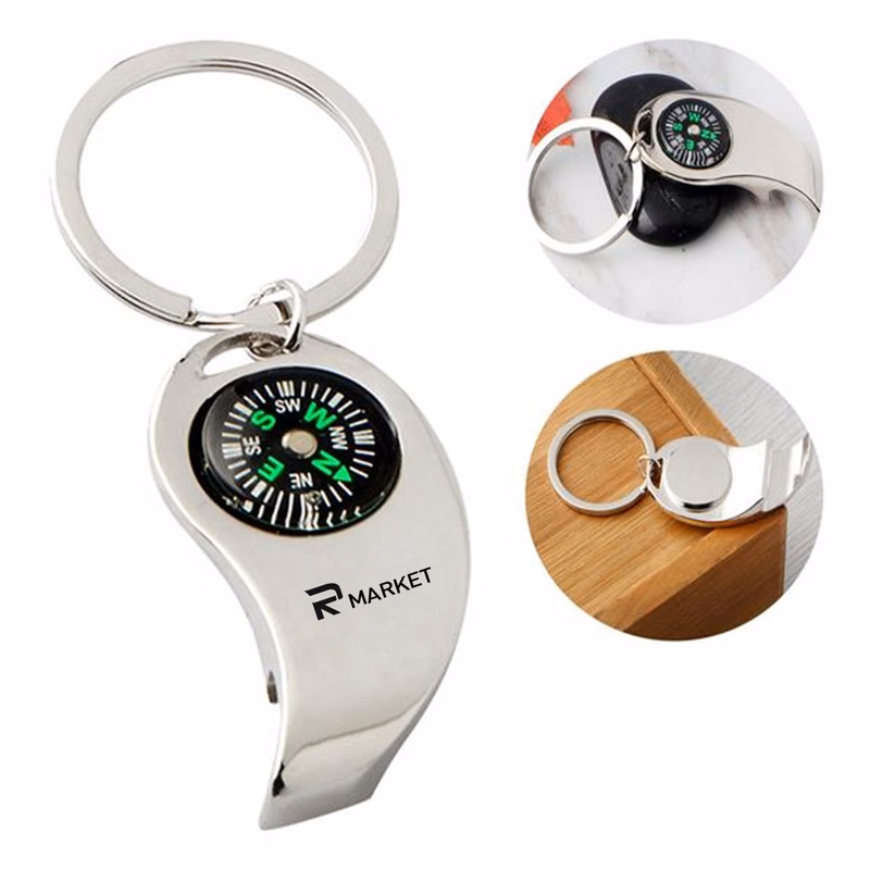 ortable Bottle Opener Compass Keychain