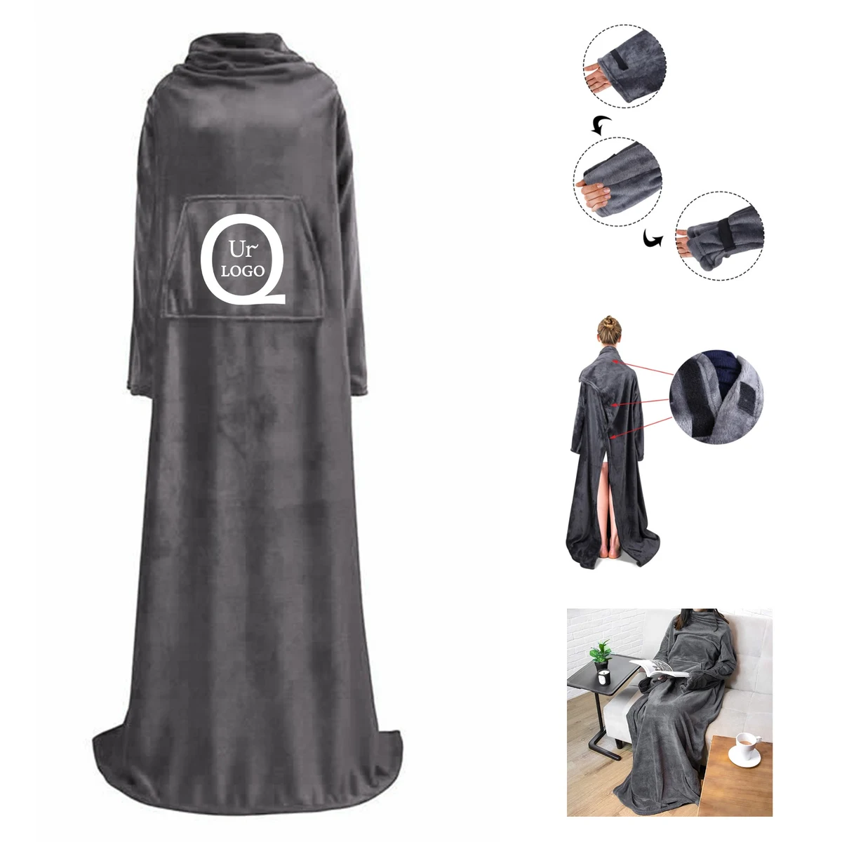 Air Conditioning Flannel Blanket W/ Pocket 1