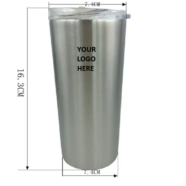 Straight Cup Stainless Steel Tumbler with Lid 16 oz 1