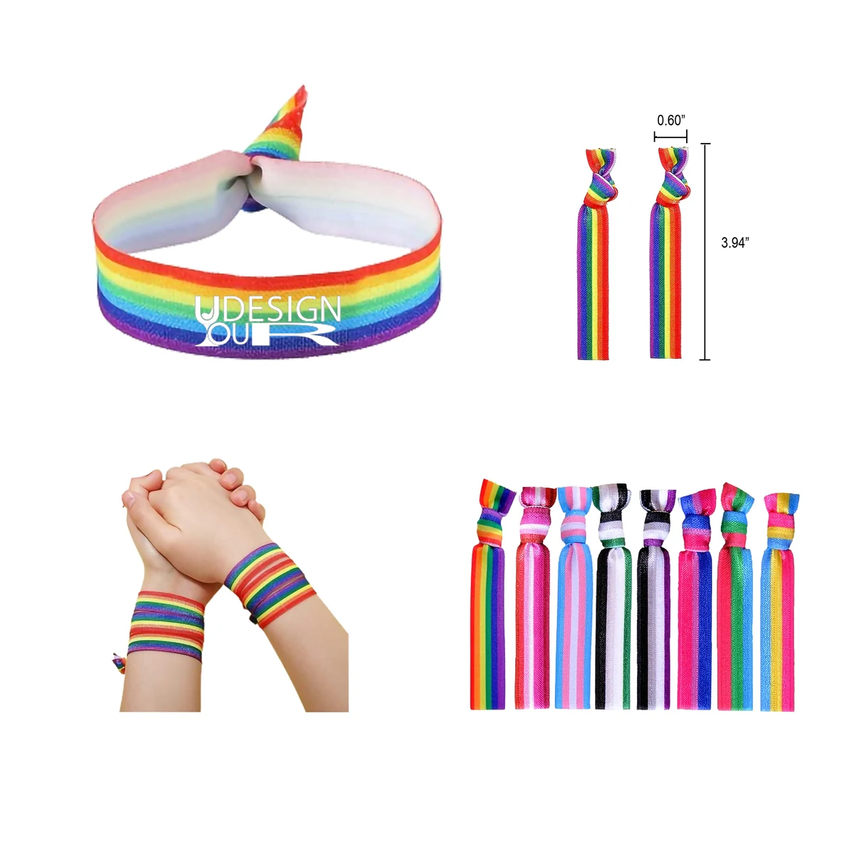 Rainbow Elastic Bracelet WristBands MOQ50 1