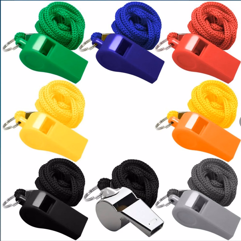 Plastic Whistles with Lanyard