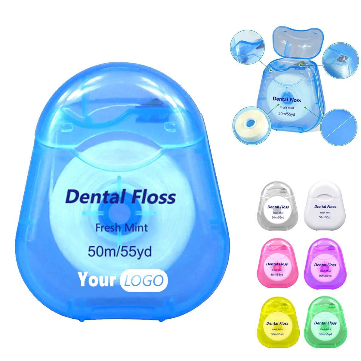 Fresh Mint Floss Roll In Colorful Dispenser ?C 50m 1