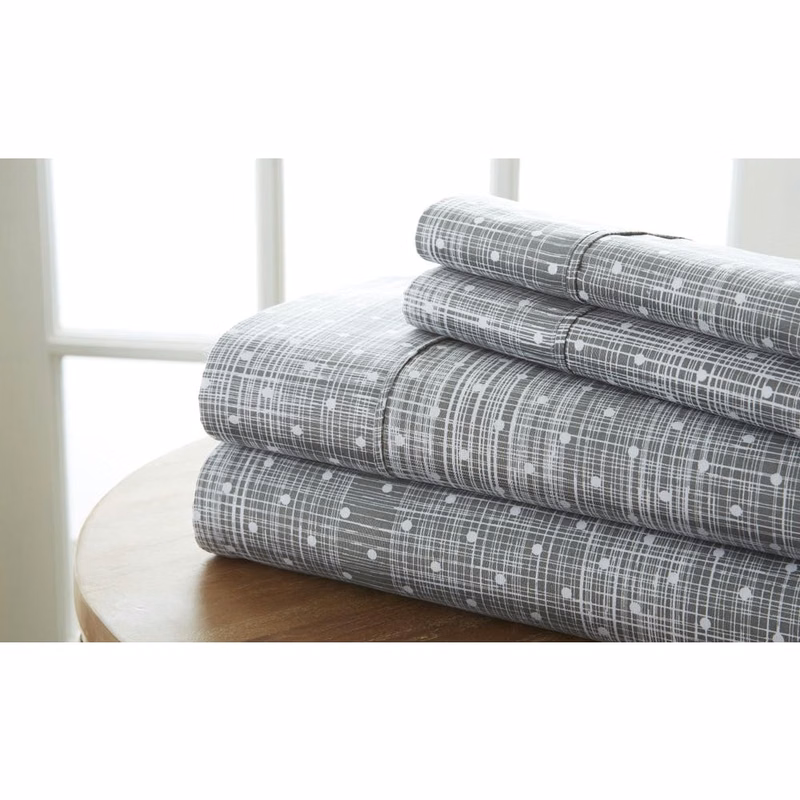 Premium Sheet Sets - Gray Full Polka Dot Design 4 Piece