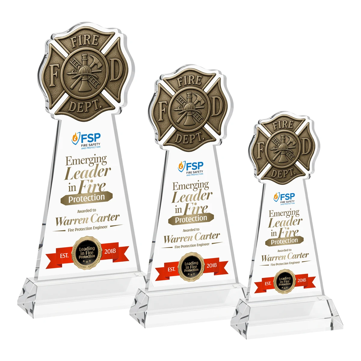 Fire Dept VividPrint™ Award on Hartford Base - Clear 1