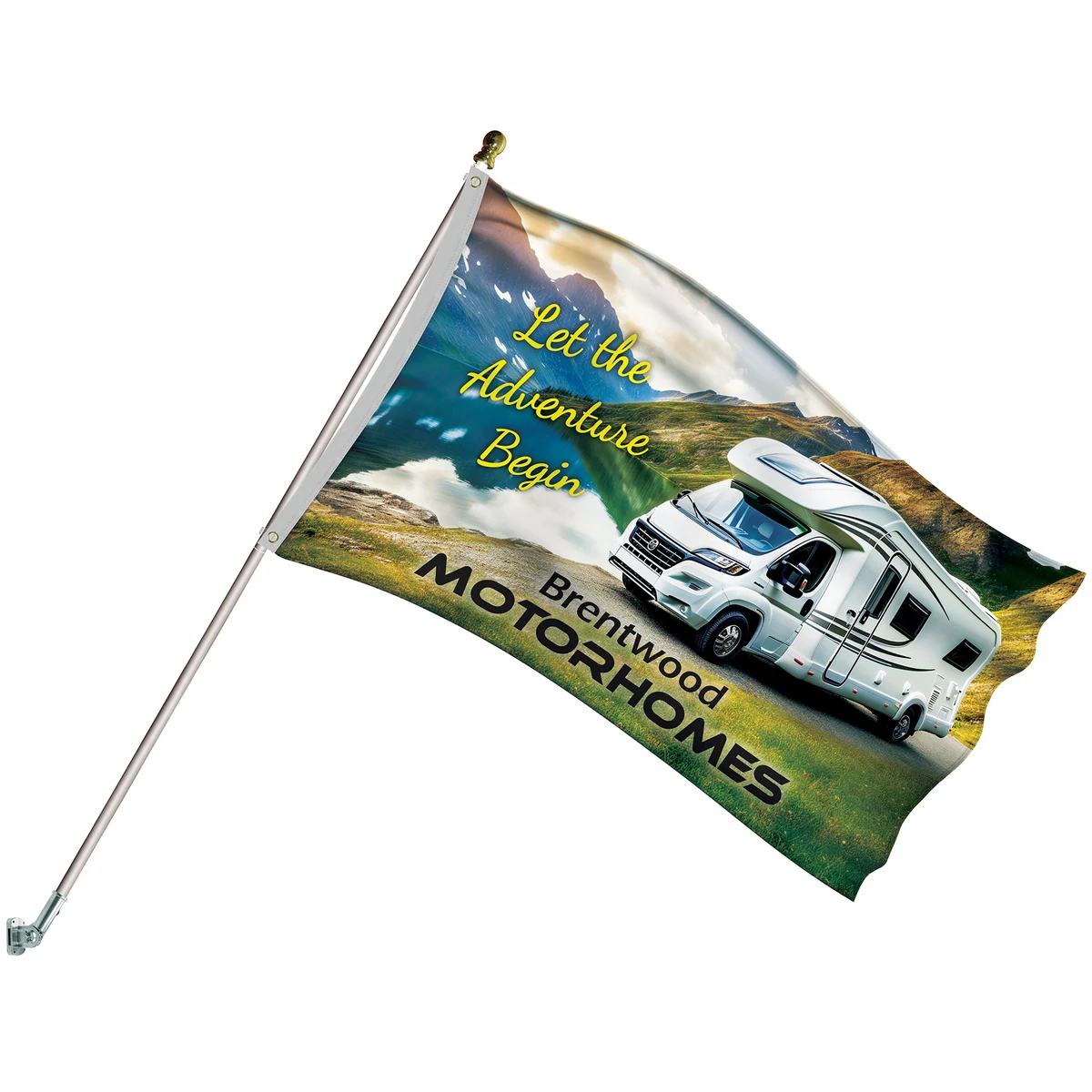 Deluxe Kit with 3' x 5' Flag and Silver Bracket 1