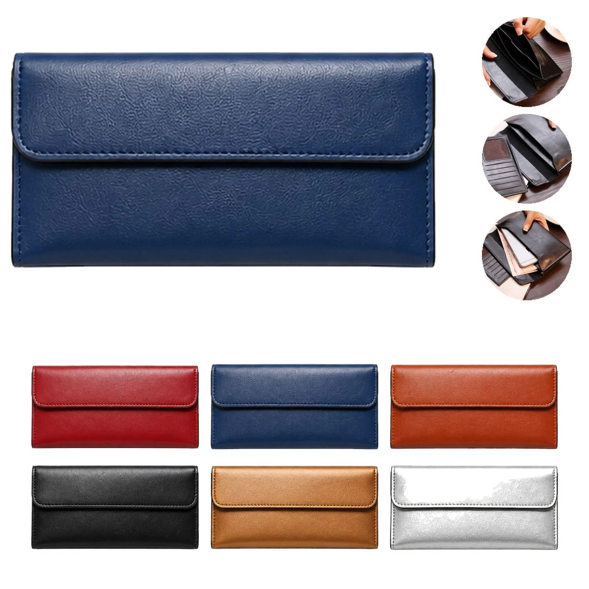 Magnetic Closure Genuine Leather Sturdy Retro Wallet 1